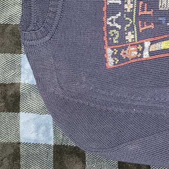 Vintage.  Made in USA. Lands' End Knit Alphabet sweater.  Women's Large. 🔥 - Picture 7 of 15